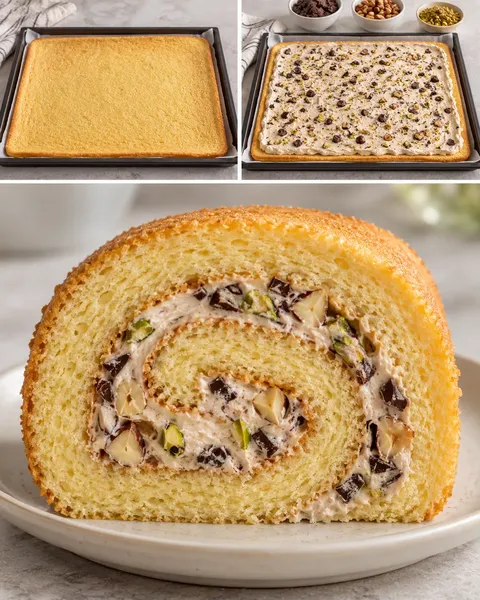 Biscuitrol — pure chocolade, hazelnoten, pistachenoten