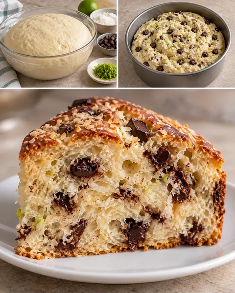 Zoete gistcake — kokos, limoen, pure chocolade