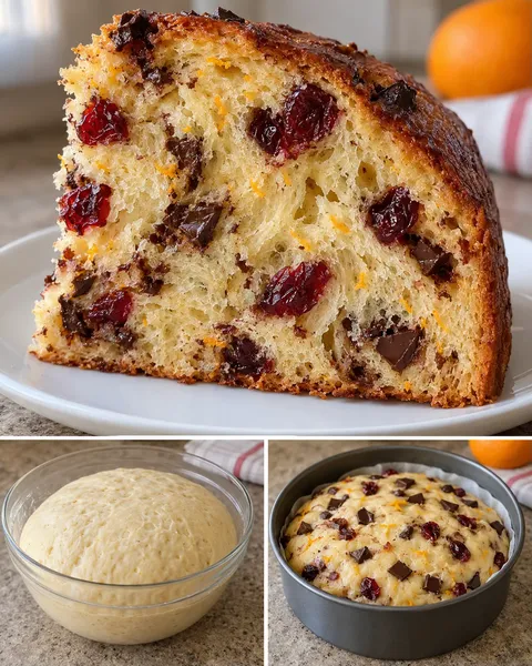 Zoete gistcake — cranberry’s, sinaasappel, pure chocolade
