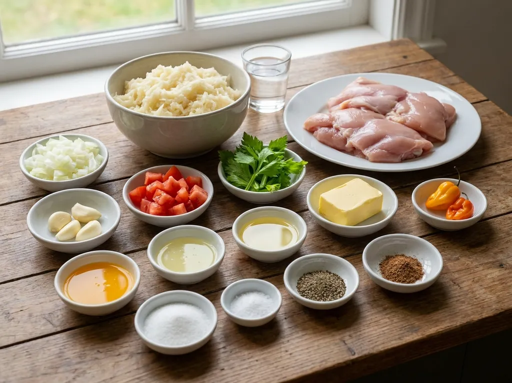 Pomtajer, kippendij, citrus, tomaten, uien en kruiden voor Surinaamse pom